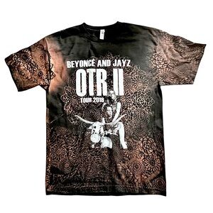 2018 Beyoncé and Jay-Z On the Run II Tour Black Custom Graphic Band Tee Size M